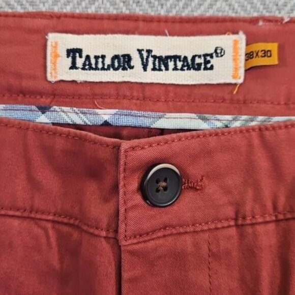 Tailor Vintage Men's Slim Fit Pants 38x30 Canyon Red Stretch Cotton Spandex NWT - Picture 11 of 16